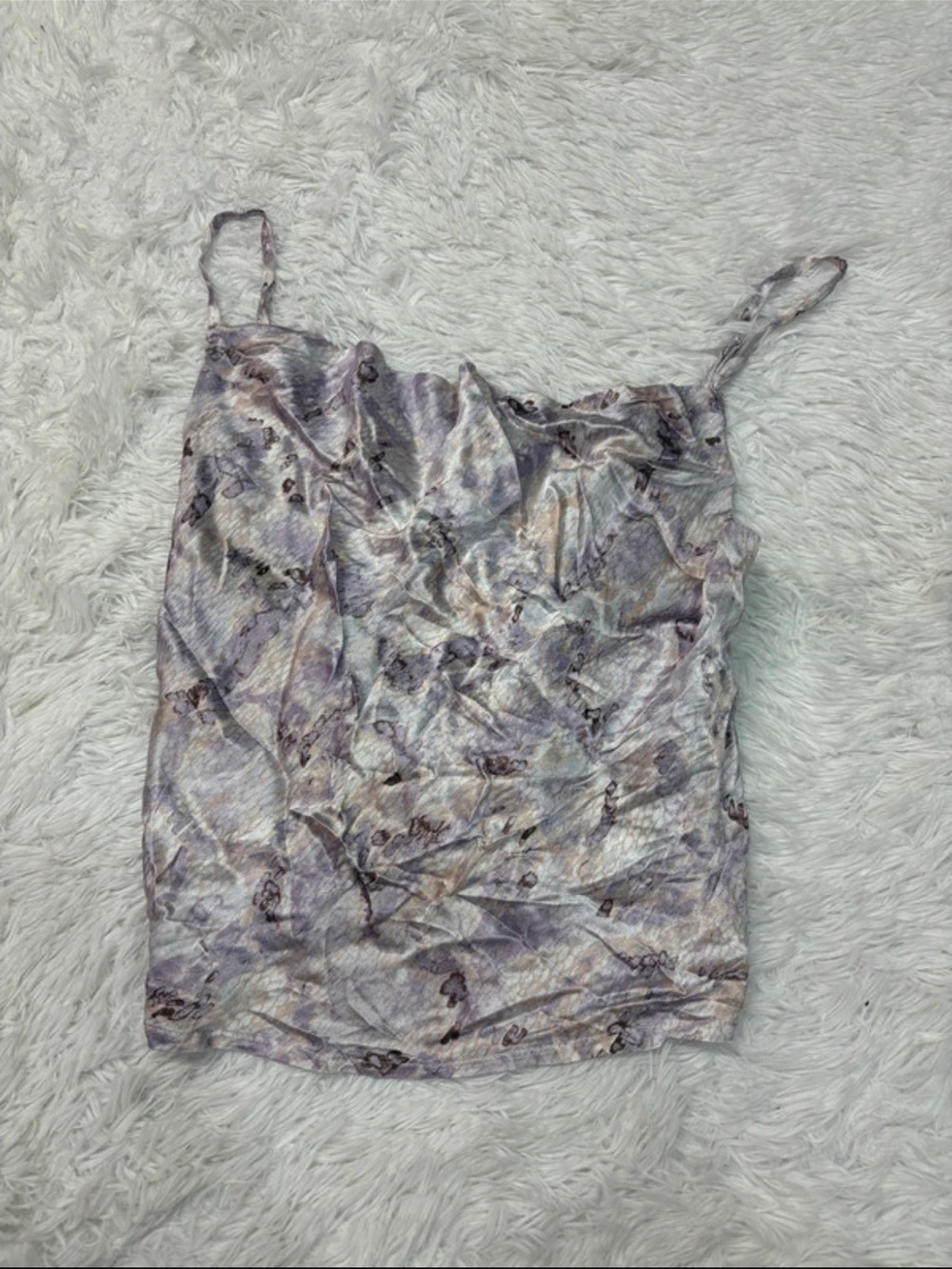 Dress forum Floral Satin Cowl Neck Cami Top in Lavender